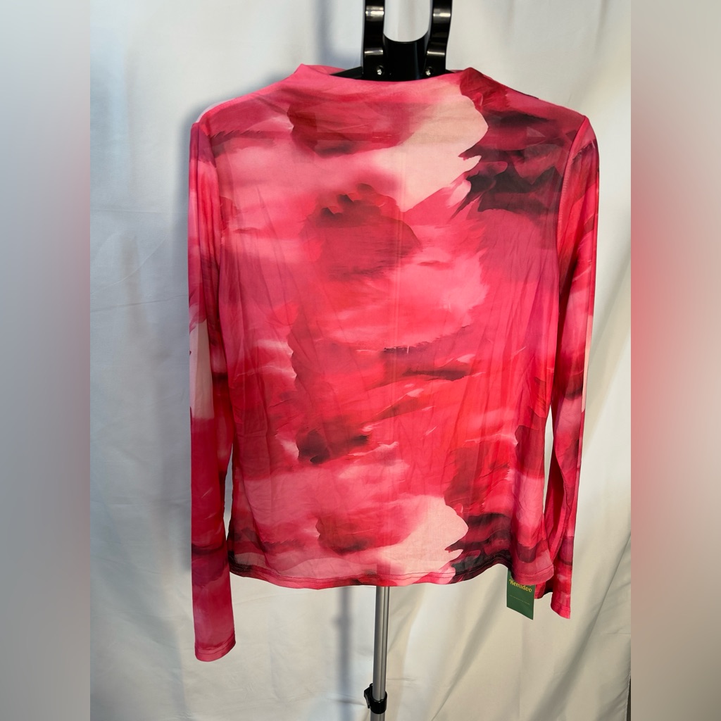 Hot Pink And Red Long Sleeve / Nordstrom Rack Women's Mesh Top